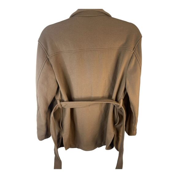 Aritzia Wilfred Coat Rialto Shirt Jacket Belted 72% Wool Shacket Tan Size XS - Picture 6 of 15